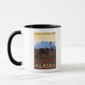 Nationaal Park Cariou Scene - Denali, Alaska Mok (Links)