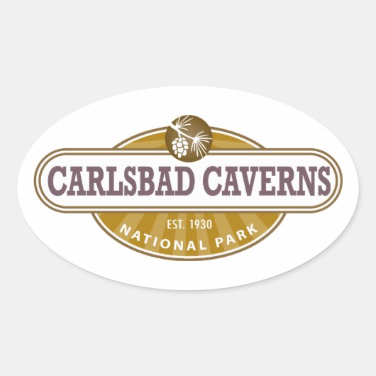 Nationaal park Carlsbad Caverns Ovale Sticker (Voorkant)