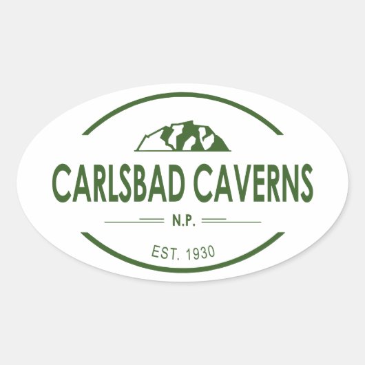 Nationaal park Carlsbad Caverns Ovale Sticker (Voorkant)