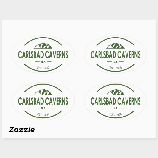 Nationaal park Carlsbad Caverns Ovale Sticker (Vel)