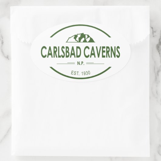 Nationaal park Carlsbad Caverns Ovale Sticker (Tas)