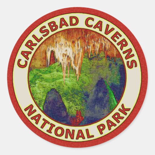 Nationaal park Carlsbad Caverns Ronde Sticker (Voorkant)