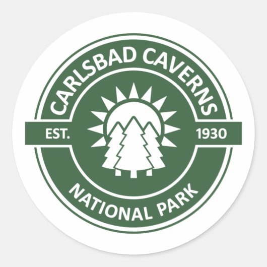 Nationaal park Carlsbad Caverns Ronde Sticker (Voorkant)