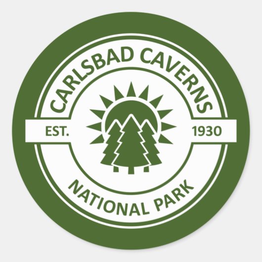 Nationaal park Carlsbad Caverns Ronde Sticker (Voorkant)