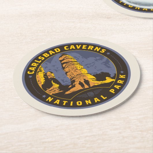 Nationaal park Carlsbad Ronde Kartonnen Onderzetter (Gebogen)