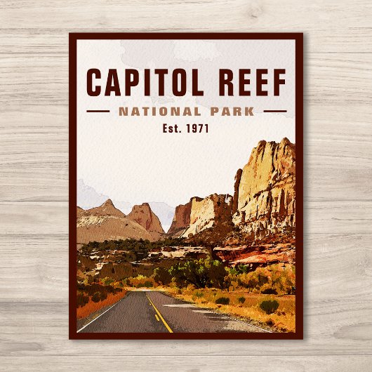 Nationaal Park Cathedraal vallei van Capitol Reef Briefkaart