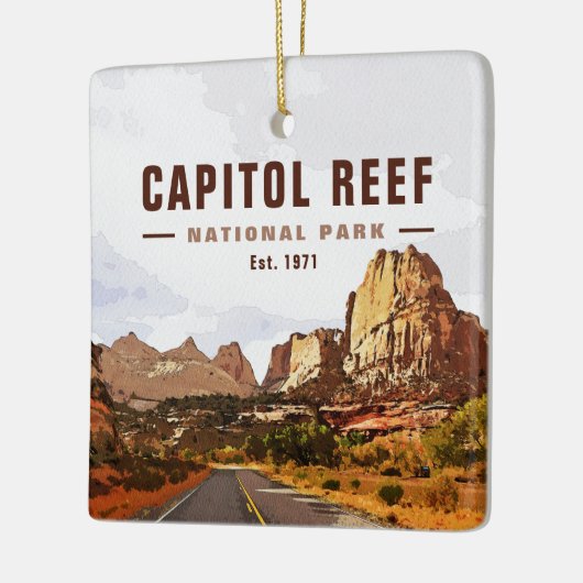 Nationaal Park Cathedraal vallei van Capitol Reef Keramisch Ornament (Links)