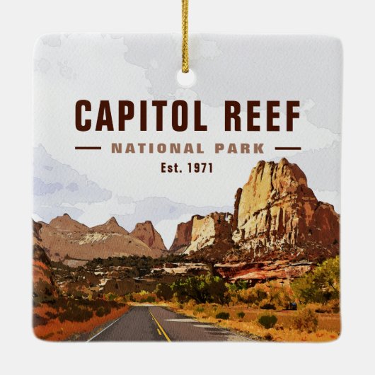 Nationaal Park Cathedraal vallei van Capitol Reef Keramisch Ornament (Achterkant)
