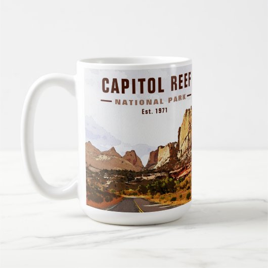 Nationaal Park Cathedraal vallei van Capitol Reef Koffiemok (Links)