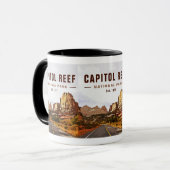 Nationaal Park Cathedraal vallei van Capitol Reef Mok (Voorkant links)