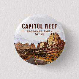 Nationaal Park Cathedraal vallei van Capitol Reef Ronde Button 3,2 Cm