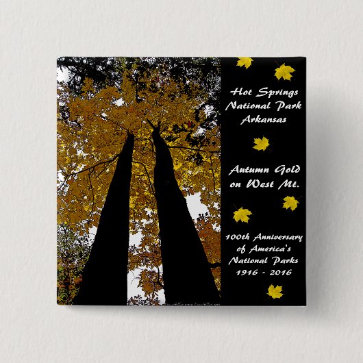 Nationaal Park Centennial Hot Springs Vierkante Button 5,1 Cm (Voorkant)