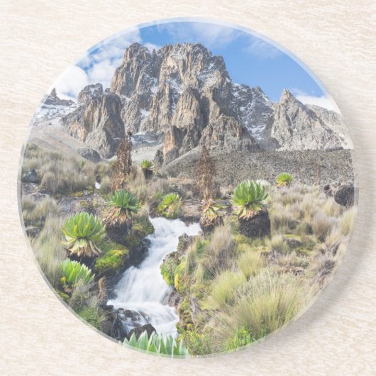 Nationaal park Central Mount Kenya Zandsteen Onderzetter (Voorkant)