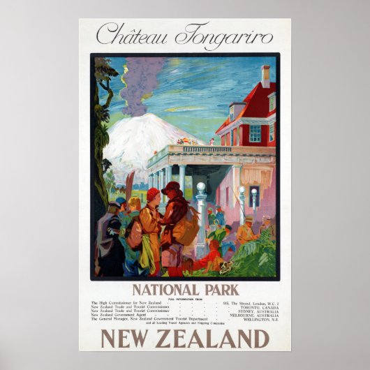 Nationaal park Chateau Tongariro Nieuw-Zeeland Poster (Voorkant)