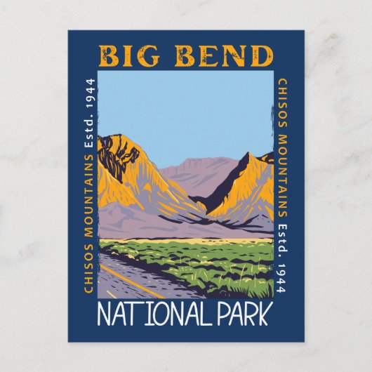 Nationaal park Chisos Mountain in Big Bend Briefkaart (Voorkant)