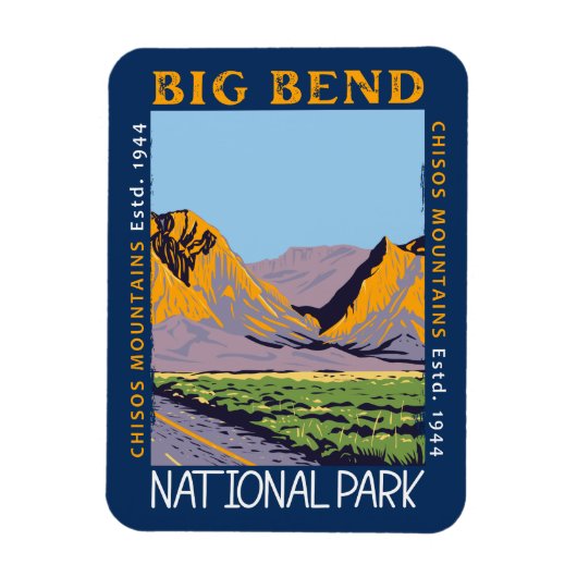 Nationaal park Chisos Mountain in Big Bend Magneet (Verticaal)