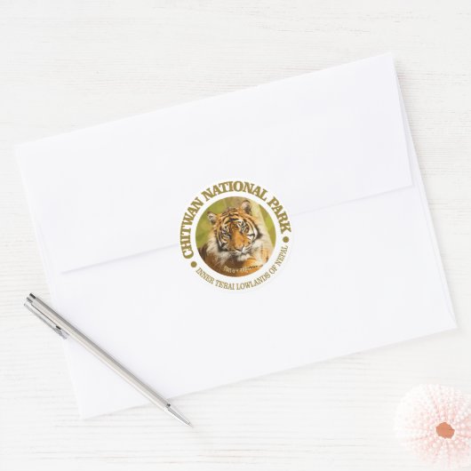 Nationaal park Chitwan Ronde Sticker (Envelop)