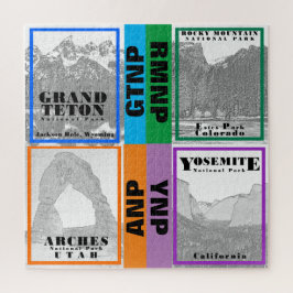 Nationaal Park Collage - RMNP - YNP - ANP - GTNP Legpuzzel