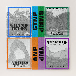 Nationaal Park Collage - RMNP - YNP - ANP - GTNP Legpuzzel