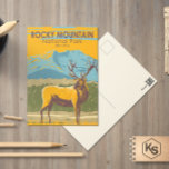 Nationaal park Colorado Elk  Rocky Mountain Briefkaart<br><div class="desc">Rocky Mountain-vectorkunstontwerp. Het park staat bekend om de Trail Ridge Road en de Old Herfst River Road,  die over aspen en rivieren rijden.</div>