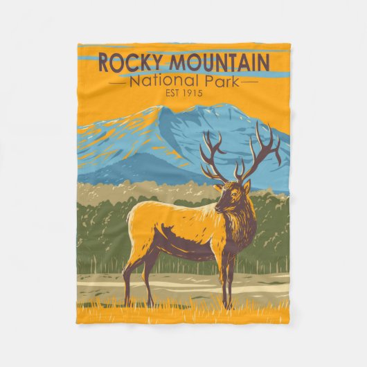 Nationaal park Colorado Elk  Rocky Mountain Fleece Deken (Voorkant)