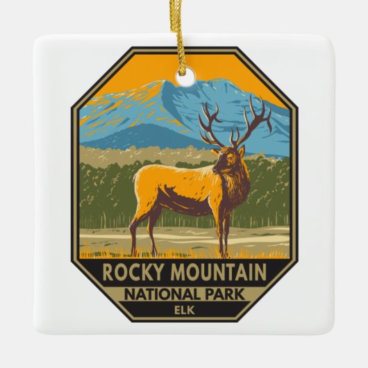 Nationaal park Colorado Elk  Rocky Mountain Keramisch Ornament (Voorkant)