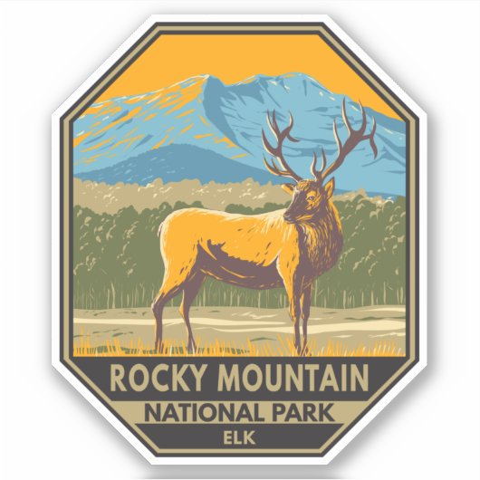 Nationaal park Colorado Elk  Rocky Mountain Sticker (Voorkant)