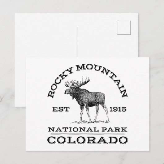 Nationaal park Colorado Moose Hike O Briefkaart (Voorkant / Achterkant)