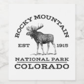Nationaal park Colorado Moose Hike O Wijn Etiket (Enkel label)