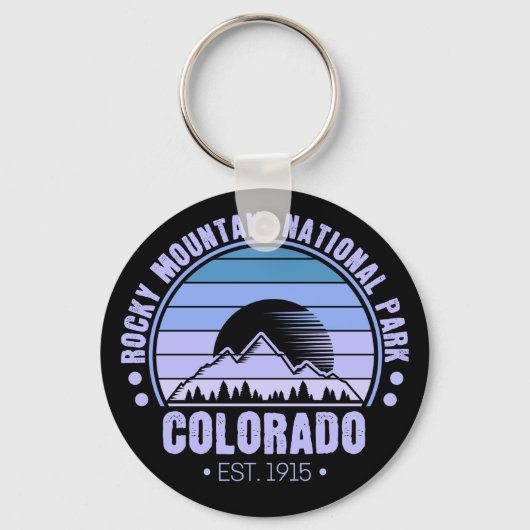 Nationaal Park Colorado Retro Sleutelhanger (Voorkant)