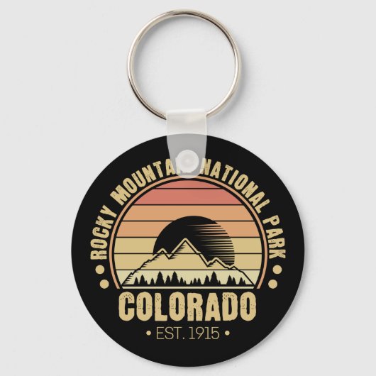 Nationaal Park Colorado Retro Sleutelhanger (Voorkant)