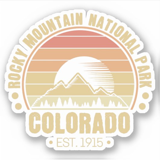 Nationaal Park Colorado Retro Sticker (Voorkant)
