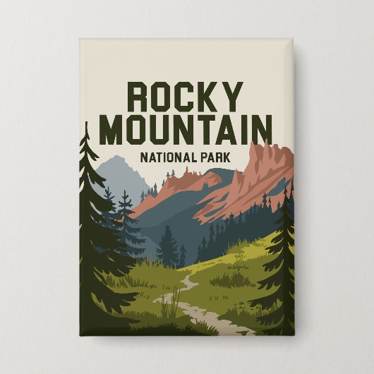 Nationaal Park Colorado Rocky Mountain Button (Voorkant)