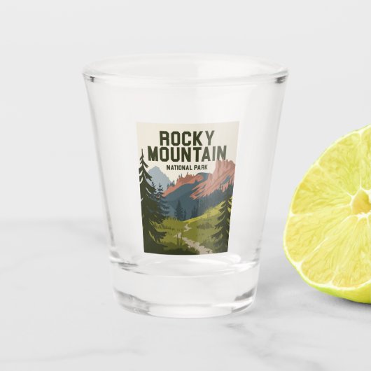 Nationaal Park Colorado Rocky Mountain Shot Glas (Voorkant)