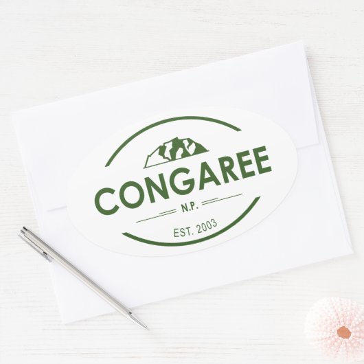 Nationaal park Congaree Ovale Sticker (Envelop)