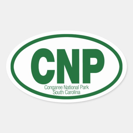 Nationaal park Congaree Ovale Sticker (Voorkant)