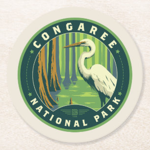 Nationaal park Congaree Ronde Kartonnen Onderzetter