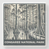 Nationaal park Congaree Stenen Onderzetter (Voorkant)