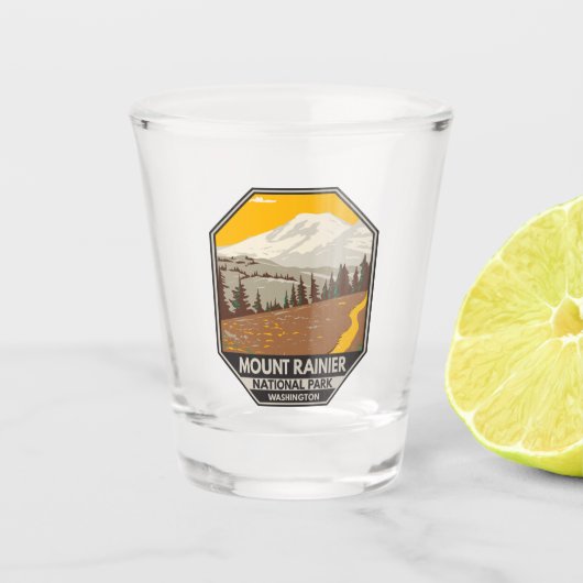 Nationaal park Cowlitz op Rainier Shot Glas (Voorkant)