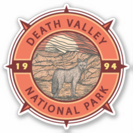 Nationaal park Coyote Retro Compass Death Valley Sticker