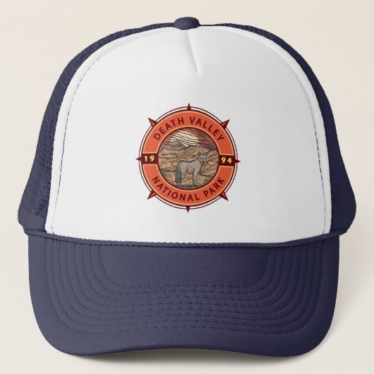 Nationaal park Coyote Retro Compass Death Valley Trucker Pet (Voorkant)