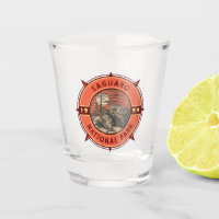Nationaal Park Coyote Retro Compass Embleem