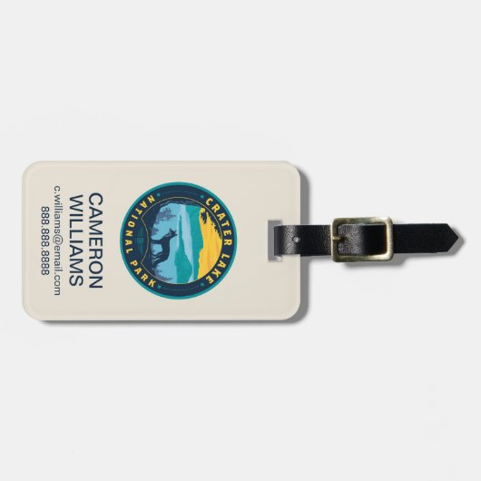 Nationaal park Crater Lake Bagagelabel (Voorkant horizontaal)