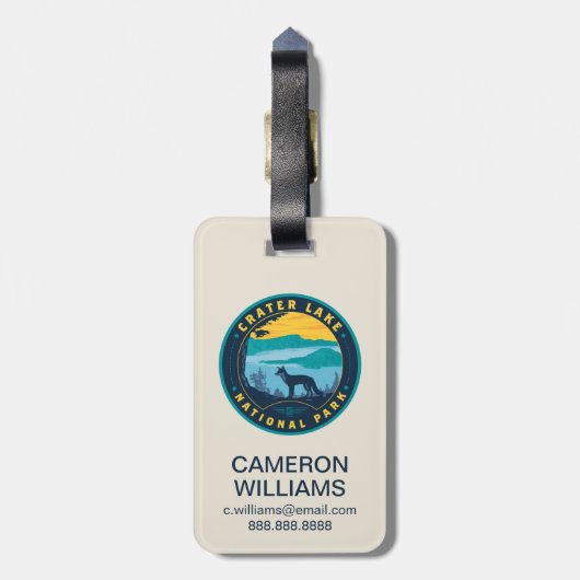 Nationaal park Crater Lake Bagagelabel (Achterkant verticaal)