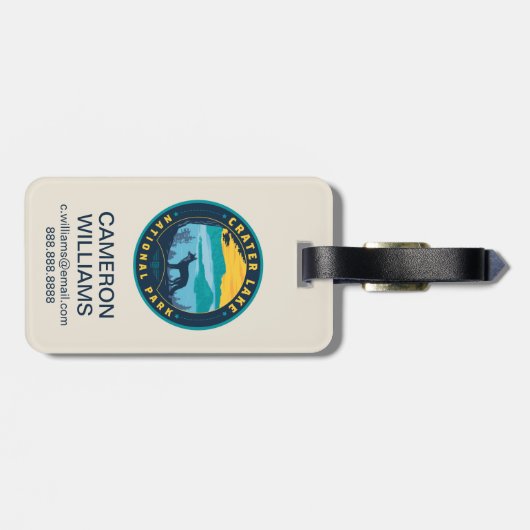 Nationaal park Crater Lake Bagagelabel (Achterkant horizontaal)