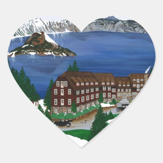 Nationaal park Crater Lake Hart Sticker (Voorkant)