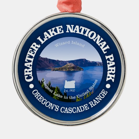 Nationaal park Crater Lake Metalen Ornament (Voorkant)