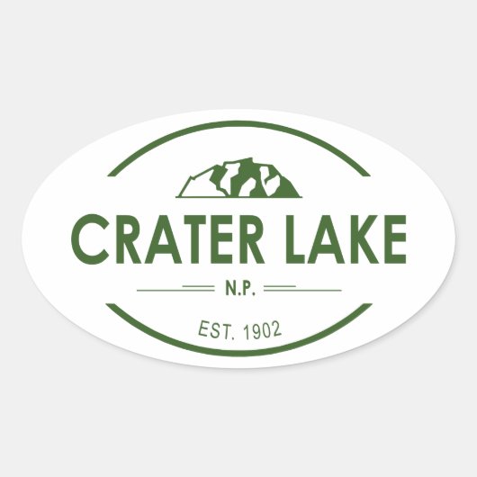 Nationaal park Crater Lake Ovale Sticker (Voorkant)