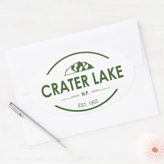 Nationaal park Crater Lake Ovale Sticker (Envelop)
