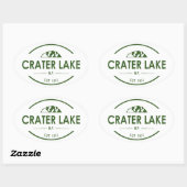 Nationaal park Crater Lake Ovale Sticker (Vel)